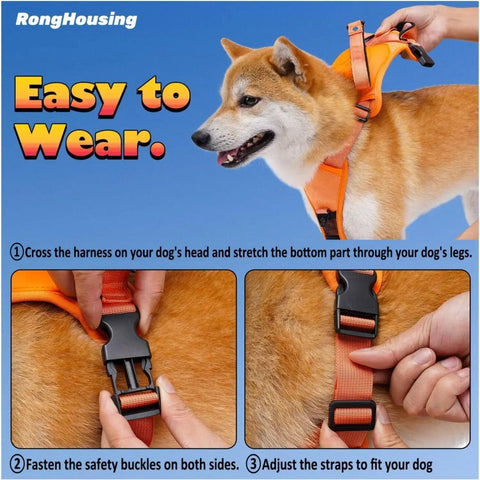 Breathable Harness & Tangle-Free Leash Set 🔥